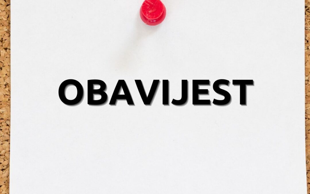 O B A V I J E S T  Poštovani roditelji/skrbnici,